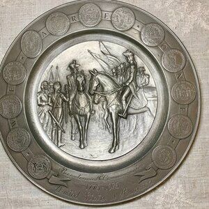 Bicentennial Commemorative 1776-1976 Pewter Plate "We Are One" 13 Colony Seals